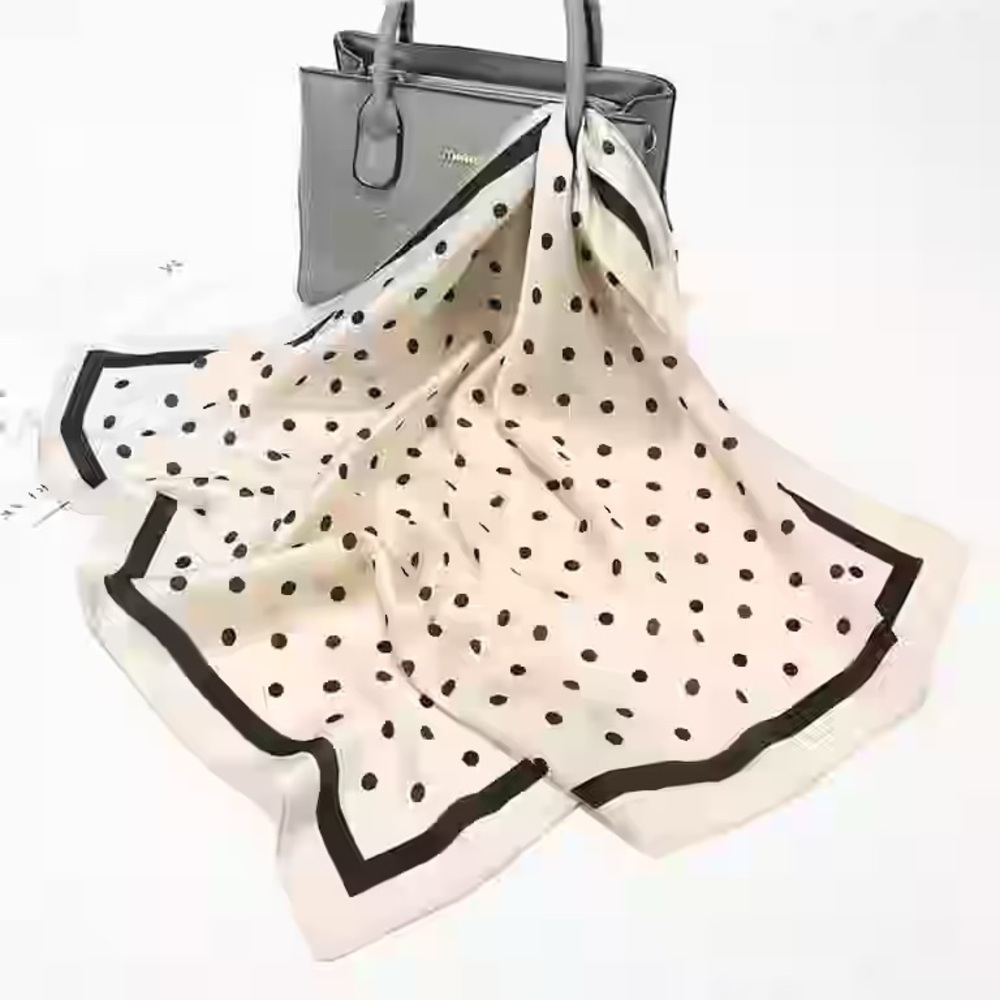 Accessorize Black and Beige Crème Polka Dot Scarf